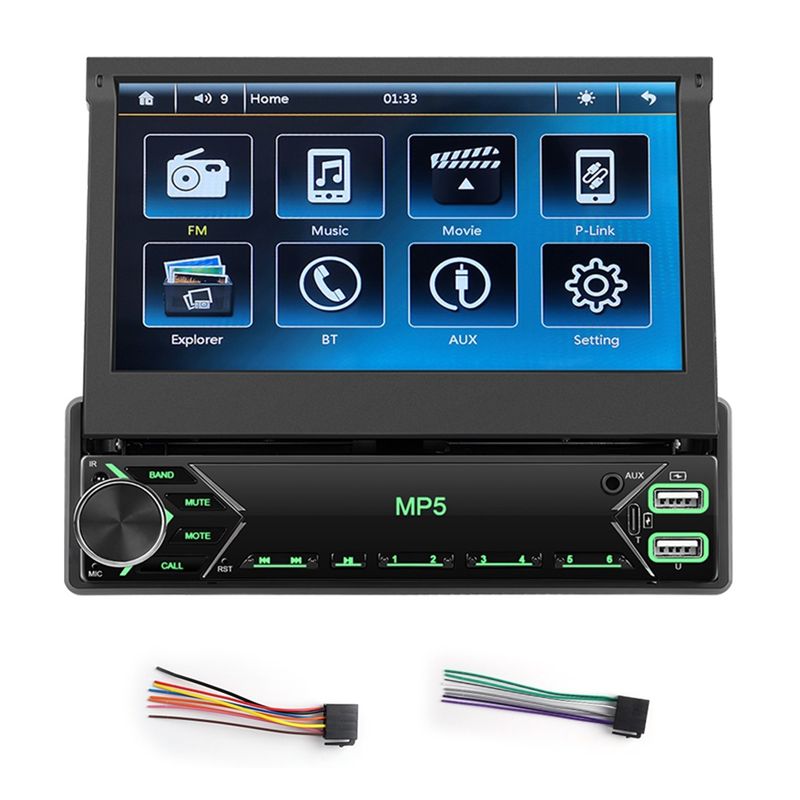 Car Radio 1 Din Flip Out Screen - 1 Din タッチスクリーンカーステレオ 7 インチフリップアウトスクリーンカーラジオ Bluetooth