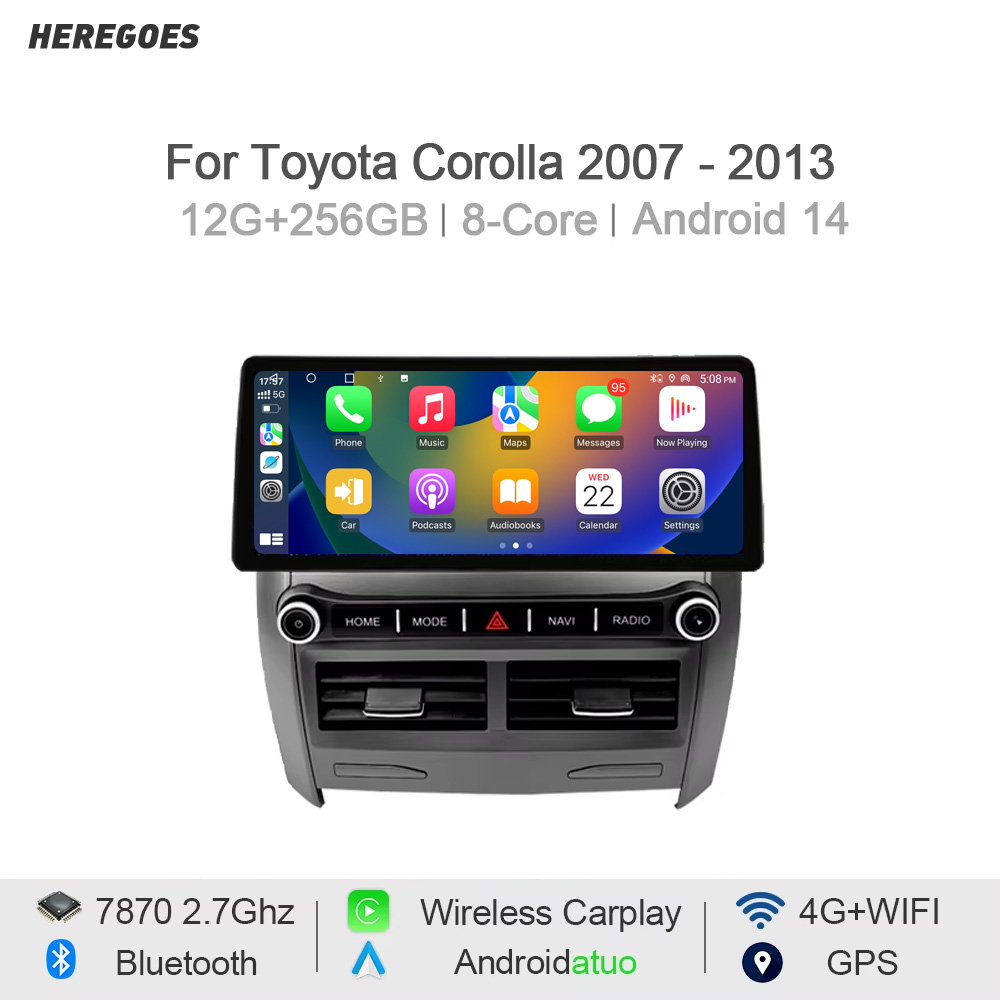 Car Dvd Player Bluetooth Steering Wheel - CarPlay対応 Android 14 カープレイヤー GPSナビ 12+256GB