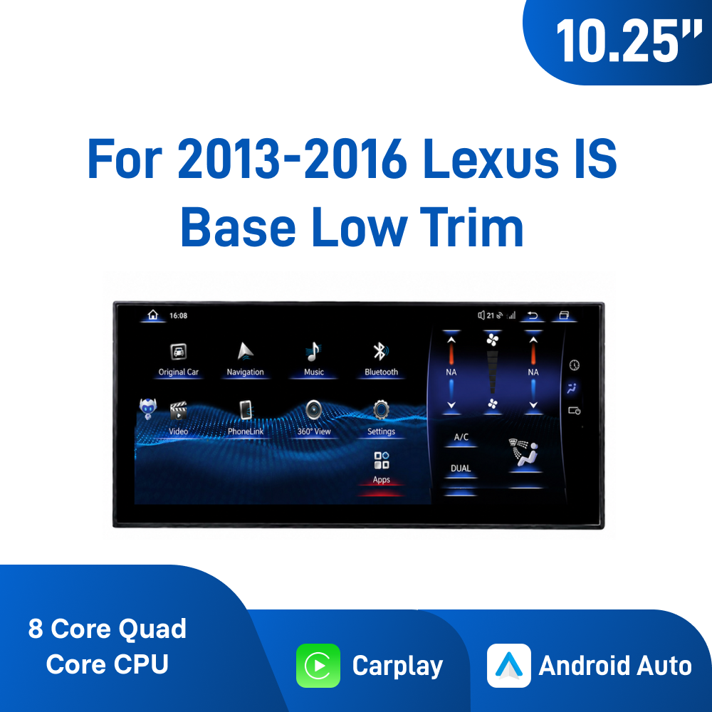 Car Multimedia Rear Seat Entertainment - レクサスIS/RC 2013-2016ベースロートリム用10.25インチAndroidカーナビ、HDタッチスクリーン、プラグアンドプレイ、Carplay対応