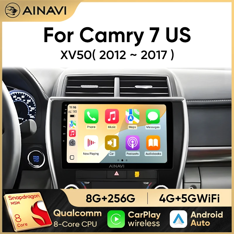 Android Car Stereo 2 Din 8 Core - トヨタ カムリ 7 XV 50 55