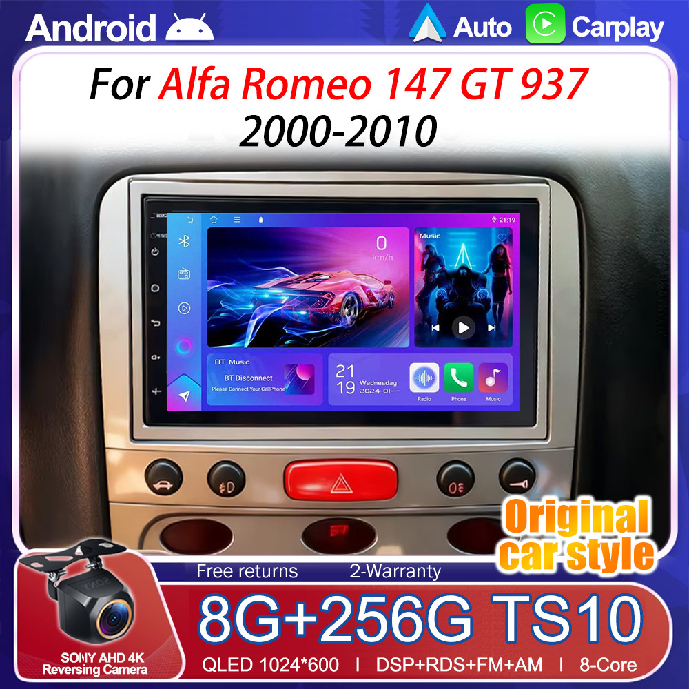Tesla Style Screen Car Radio - アルファロメオ147 GT 937 2000-2010用 7インチ カーラジオ