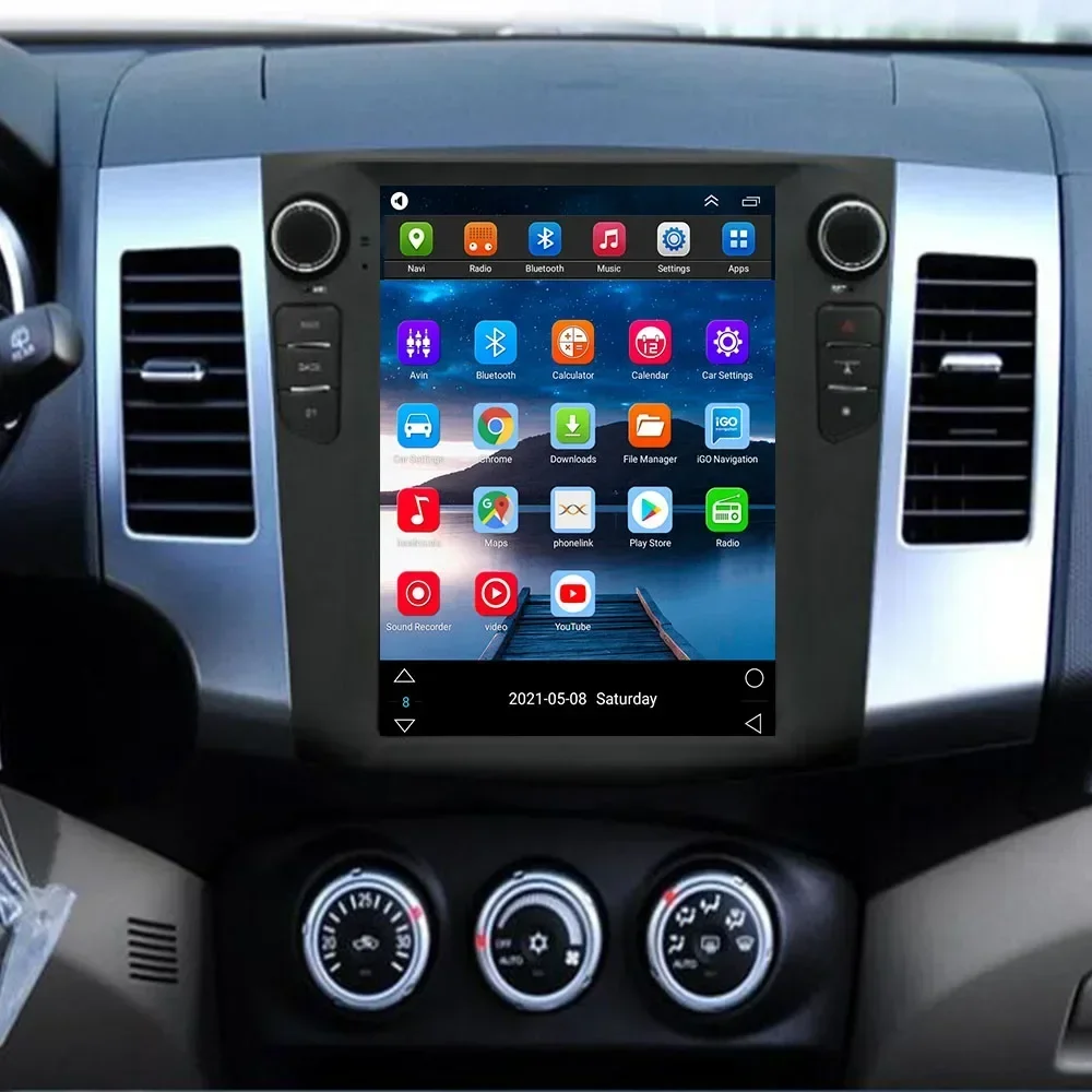 Tesla Style Screen Car Radio - テスラスタイル8コアカーラジオ、三菱アウトランダー2008-2011マルチメディア2Dinアンドロイド5G Carplay GPS 9.7インチスクリーンDSP対応