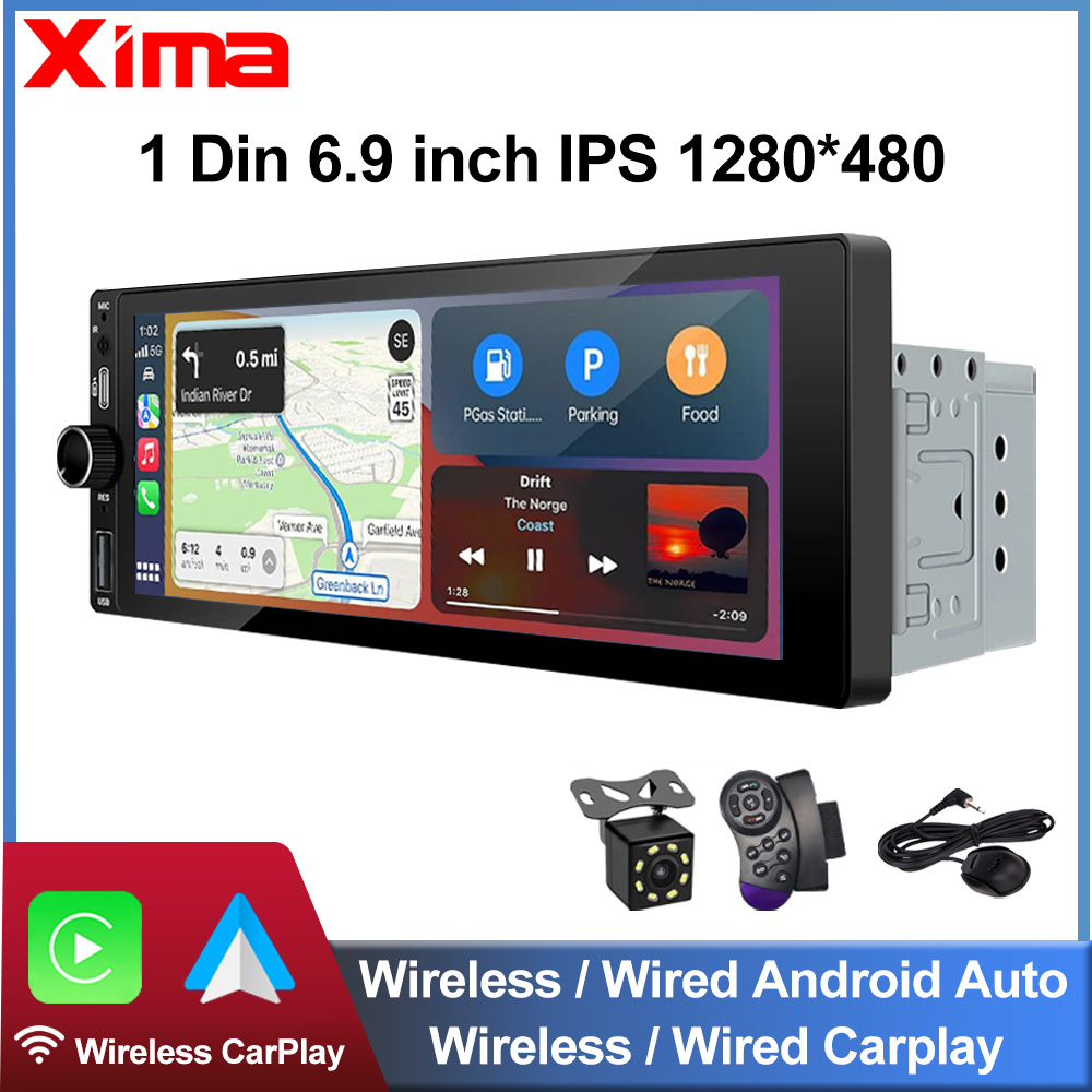 Car Dvd Player Bluetooth Steering Wheel - XIMA 6.9インチカーラジオワイヤレスCarPlay Android Auto MP5 Bluetooth