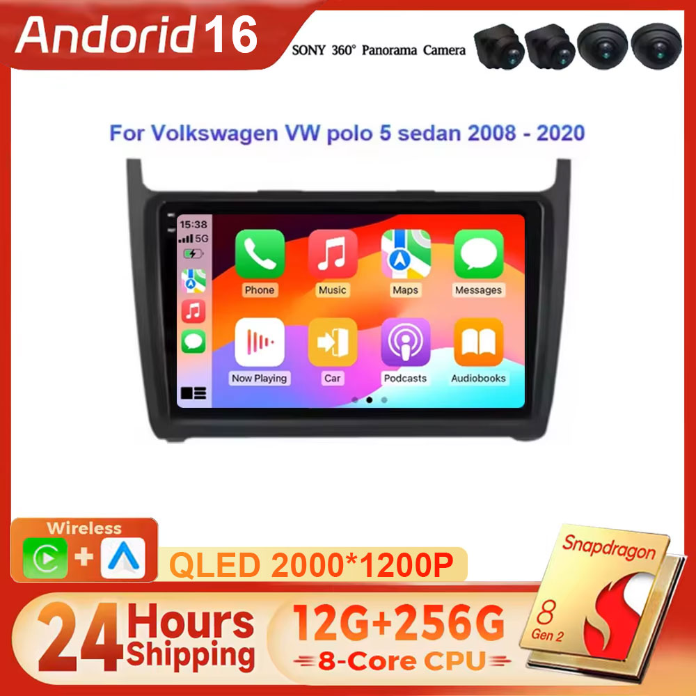 Android Car Stereo 2 Din 8 Core - Android 16搭載 フォルクスワーゲン VW ポロ5 セダン