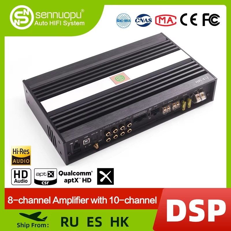 Car Stereo Dsp 8 Channel - Sennuopu-Hi-Fiサウンドオーディオシステム、カーアンプ、10チャンネル、dspプロセッサ、HD、Bluetooth、aptxプレーヤー、bmw、benz、sound、x12、8チャンネルに適合