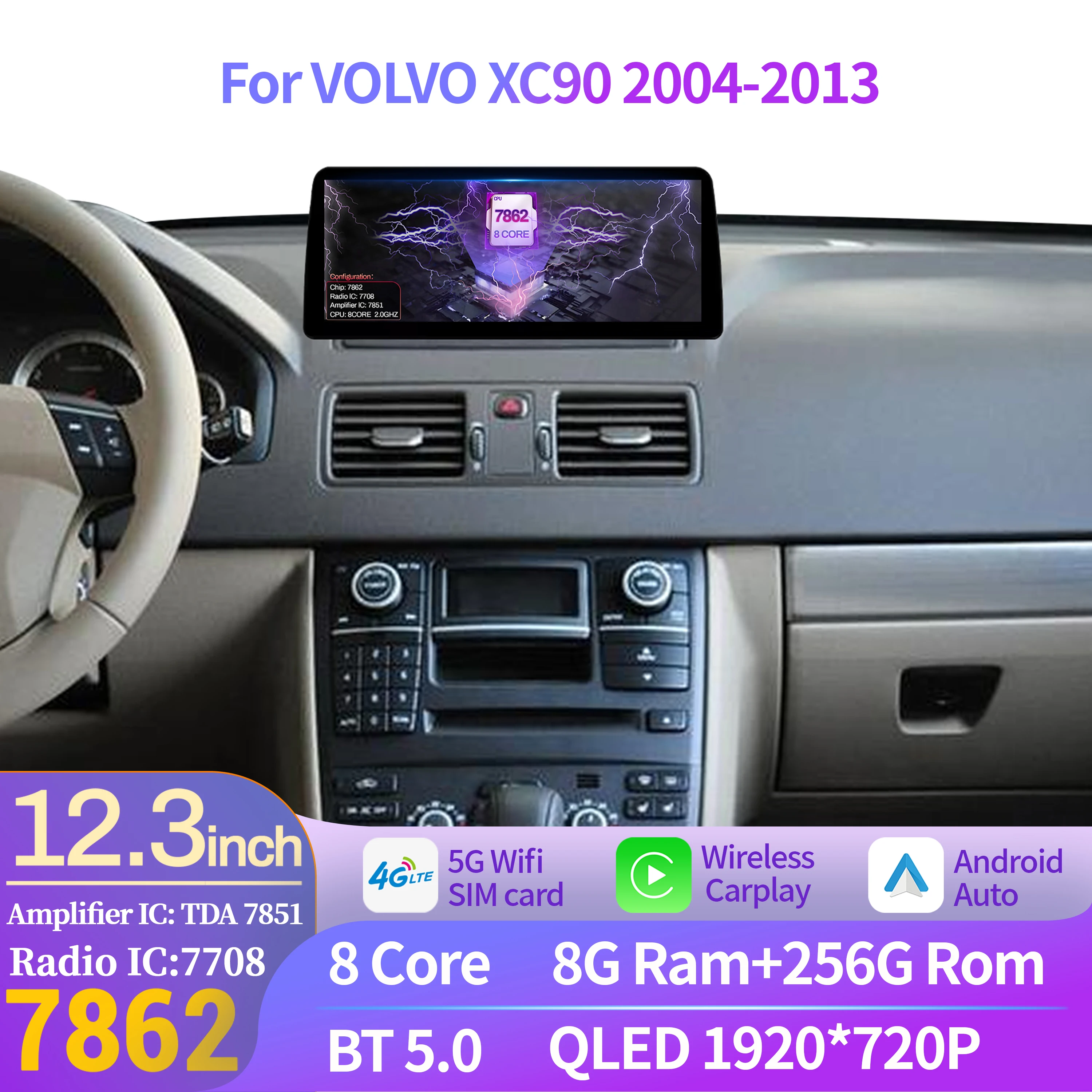 12.3インチ VOLVO XC90 2004-2013用  - Android Auto Head Unit 12.3 Inch のレビューと価格