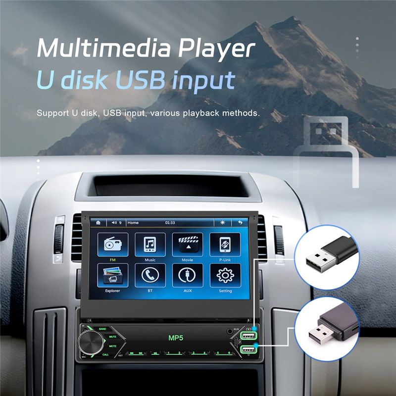 1 Din タッチスクリーンカーステレオ 7 インチフリップ - Car Radio 1 Din Flip Out Screen のレビューと価格
