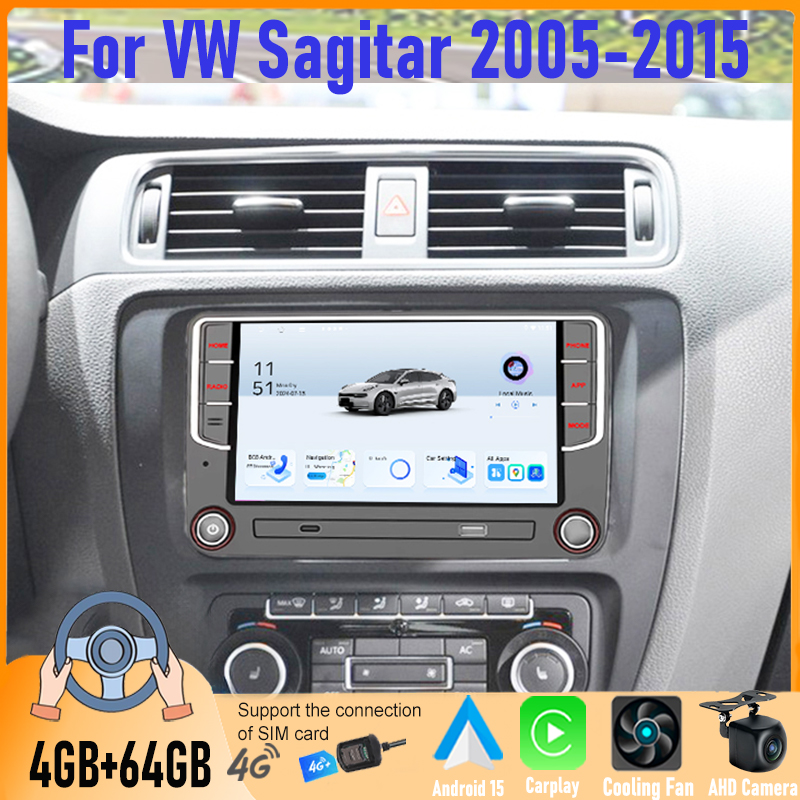 7インチAndroidカーオーディオ VW Sagitar  - Android Head Unit 6Gb 128Gb のレビューと価格