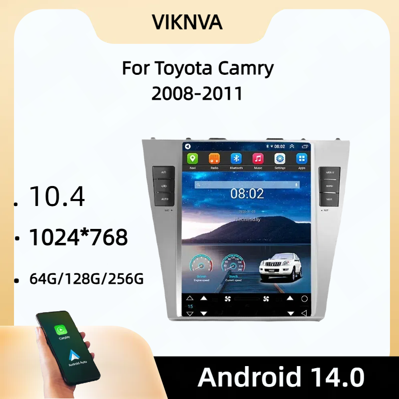 トヨタ・カムリ（2007年～2011年式）用 Android - Tesla Style Screen Car Radio のレビューと価格