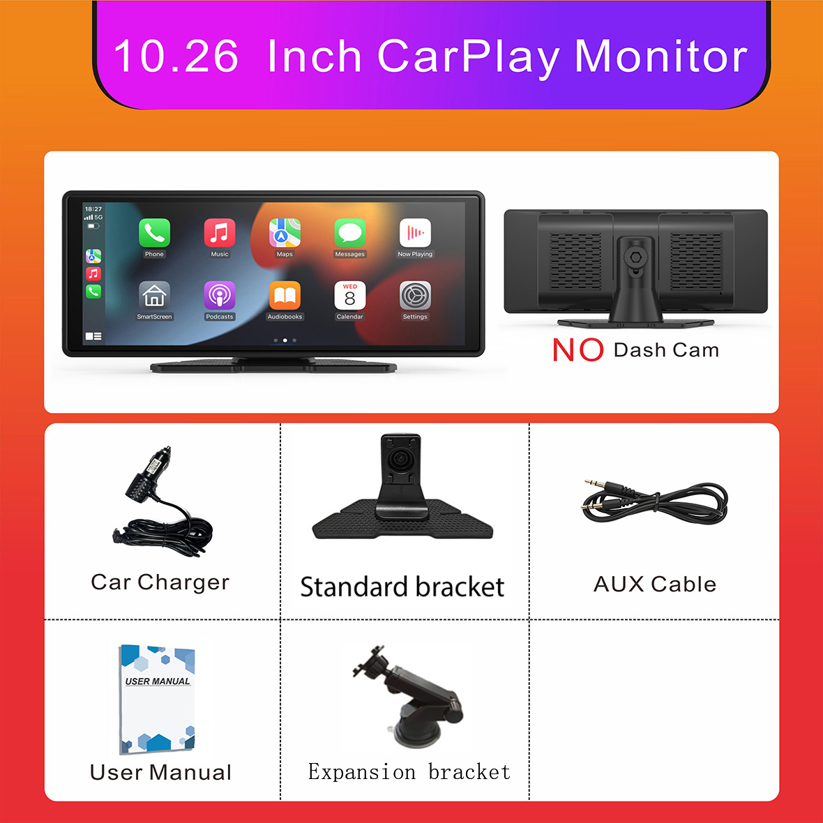 10.26インチ車載ミラーラジオマルチメディアビデオプレーヤ - Car Multimedia Player Carplay Android Auto のレビューと価格