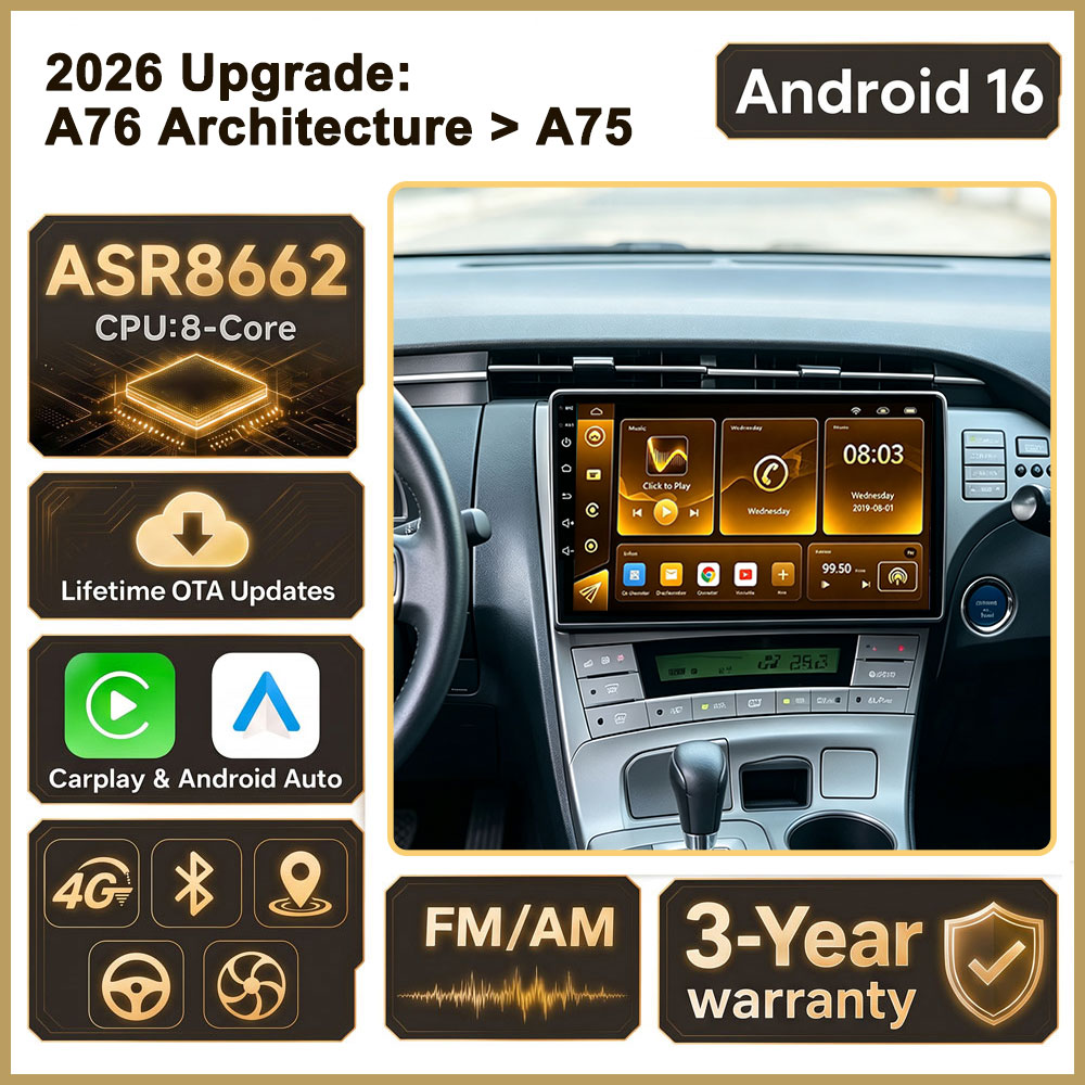 Cortex-A76 オクタコア Android 16 トヨ - Car Radio Gps Navigation 10 Inch のレビューと価格
