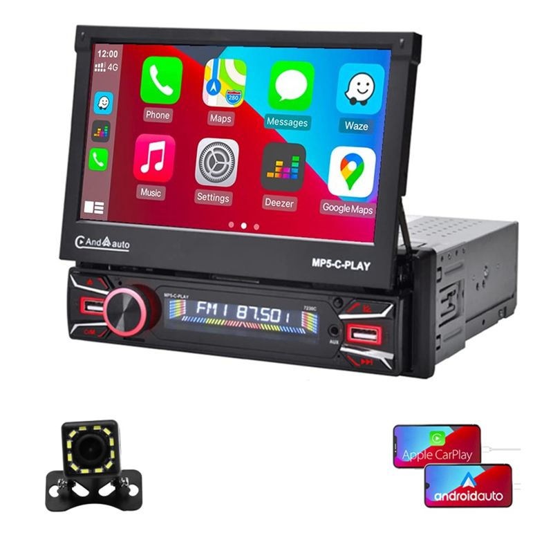信頼性の高い1セット電動フリップアウトタッチスクリーンカーラ - Car Radio 1 Din Flip Out Screen のレビューと価格