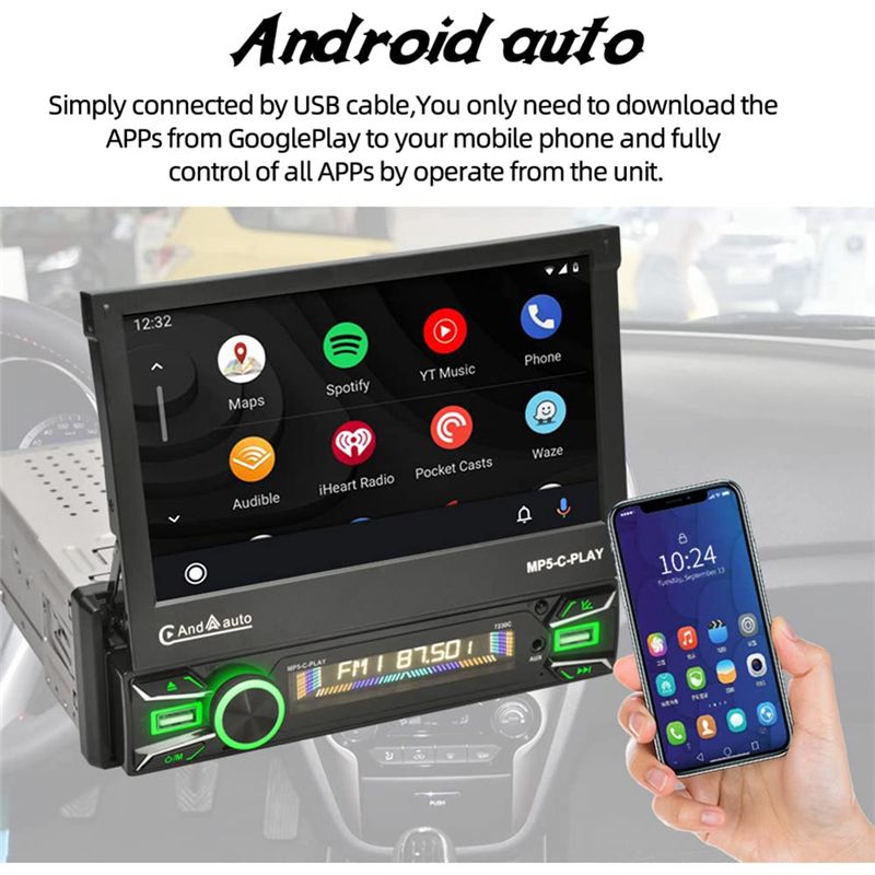 信頼性の高い1セット電動フリップアウトタッチスクリーンカーラ - Car Radio 1 Din Flip Out Screen のレビューと価格