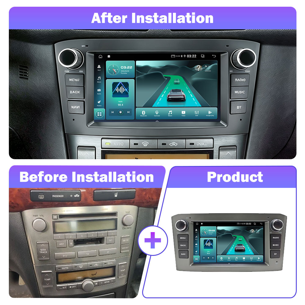トヨタ・アベンシスT25（2002年～2010年式）用And - Android Head Unit 6Gb 128Gb のレビューと価格