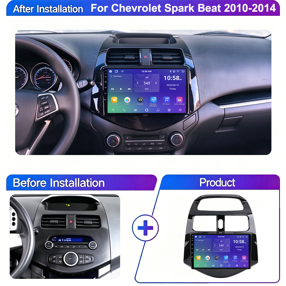 シボレー・スパーク、ビート、マティズ（2010～2014年式 - Android Head Unit 6Gb 128Gb のレビューと価格
