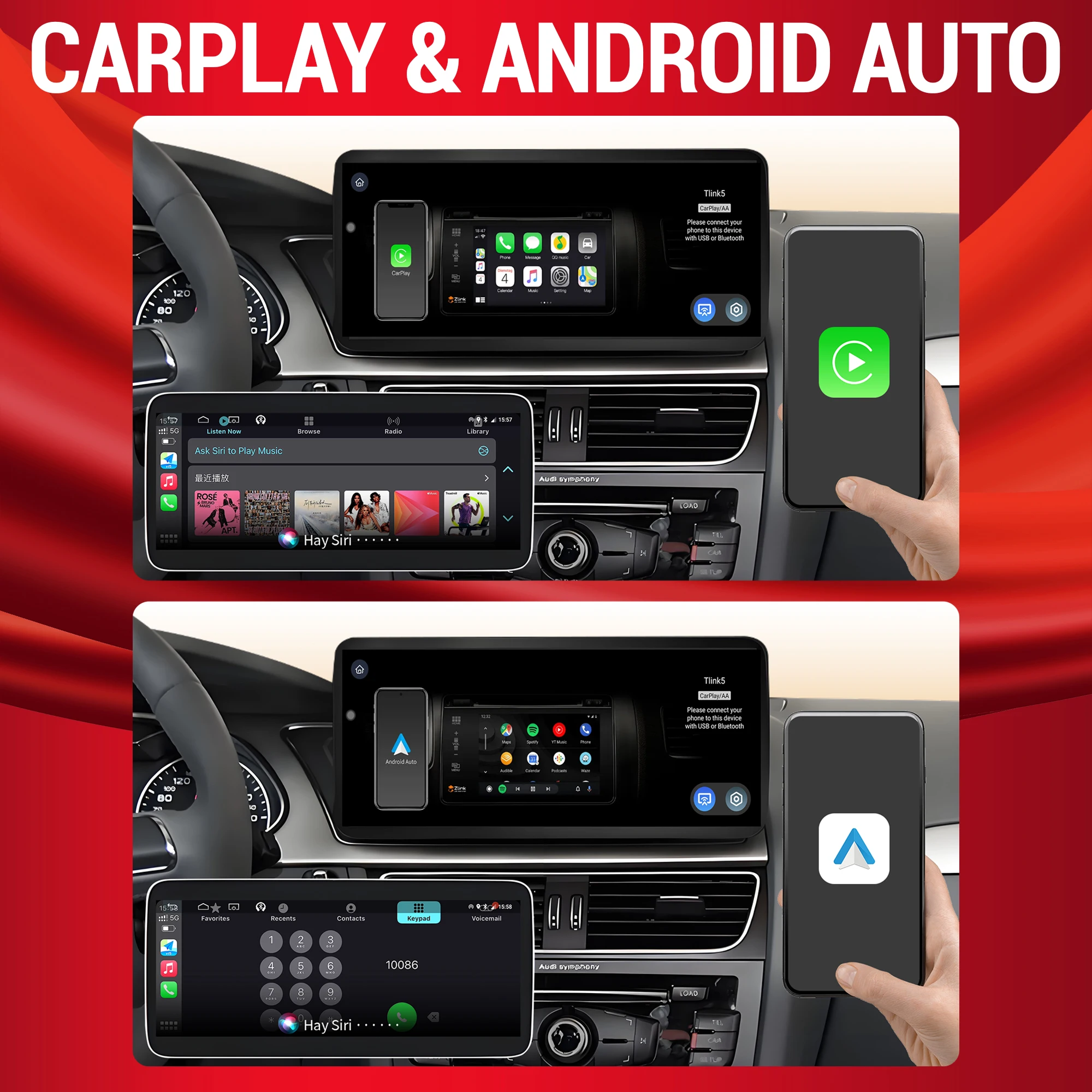 12.3インチAndroid 13カーラジオ Audi A4 - Android Auto Head Unit 12.3 Inch のレビューと価格