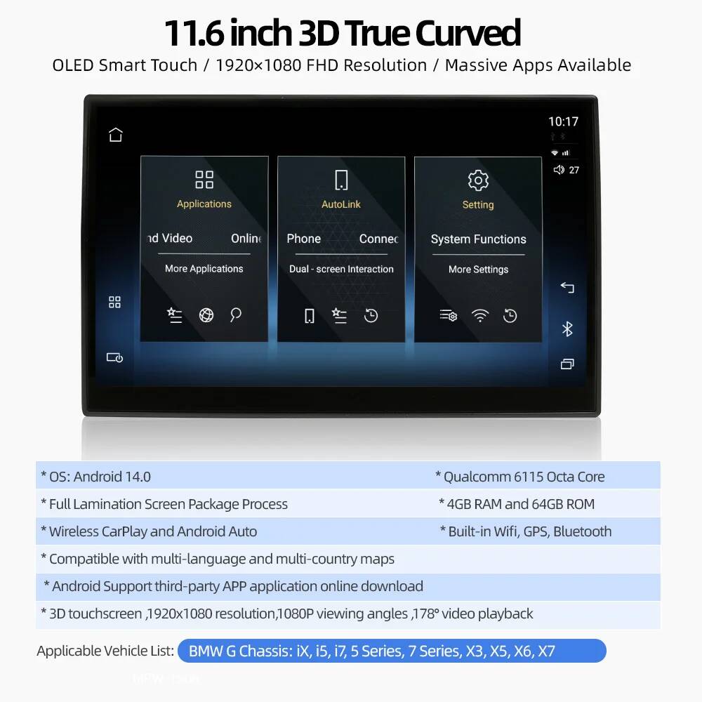 Android 14搭載 BMW後部座席エンターテイメントス - Car Multimedia Rear Seat Entertainment のレビューと価格
