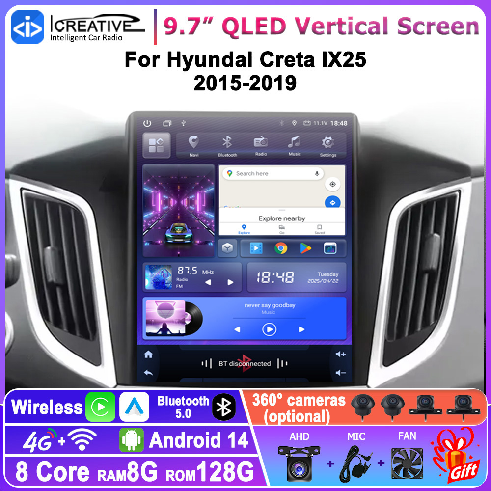 9.7インチAndroid 14搭載車載マルチメディアプレー - Tesla Style Screen Car Radio のレビューと価格