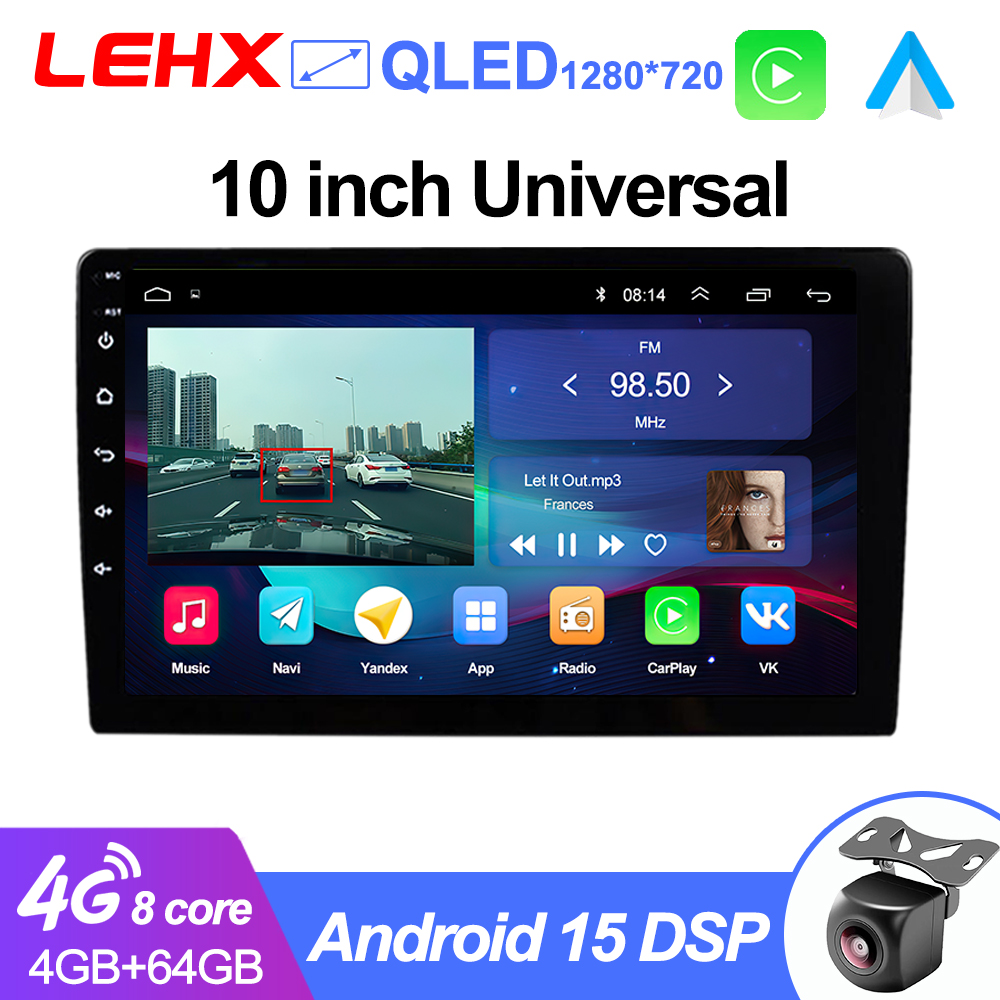 LEHX 1インチ ワイヤレスCarPlay 2Din An - Car Dvd Player Bluetooth Steering Wheel のレビューと価格